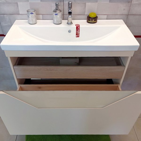 Мебель для ванной Бриклаер Брайтон 100, цвет глиняный серый - фото 1