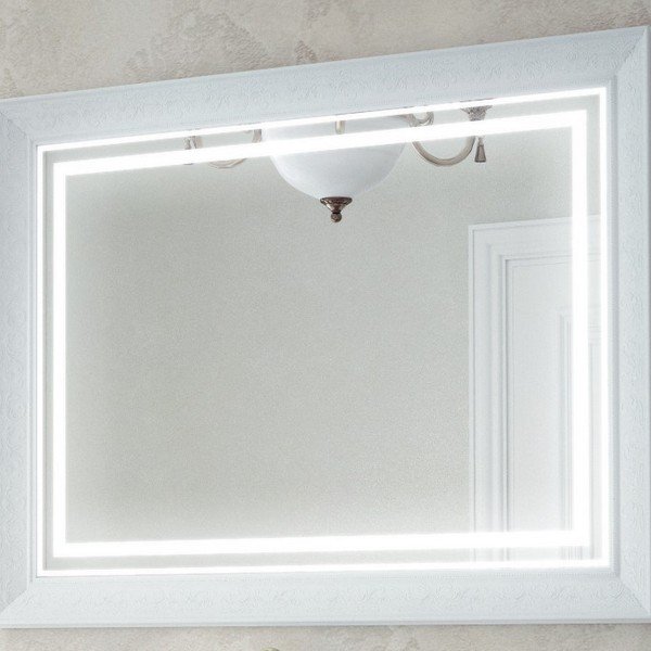 Зеркало Corozo Классика 105x80, с подсветкой и диммером, цвет белый - фото 1