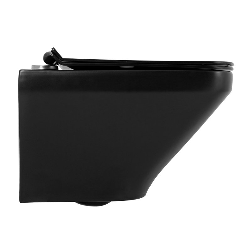 Унитаз BelBagno Sela BB3201CHR-MB подвесной, безободковый, цвет черный матовый - фото 1