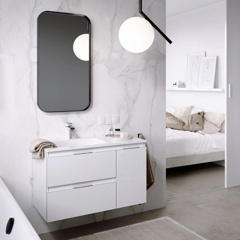 Мебель для ванной Aqwella Accent 90, под левую раковину, цвет белый