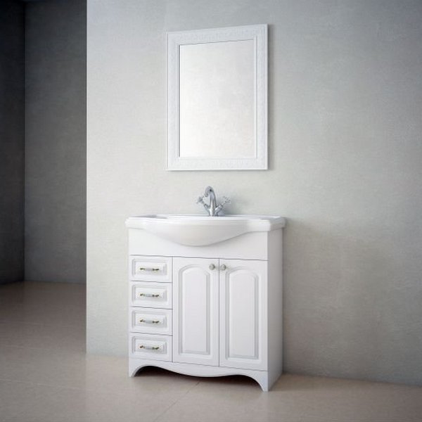 Зеркало Corozo Классика 80x80, цвет белый