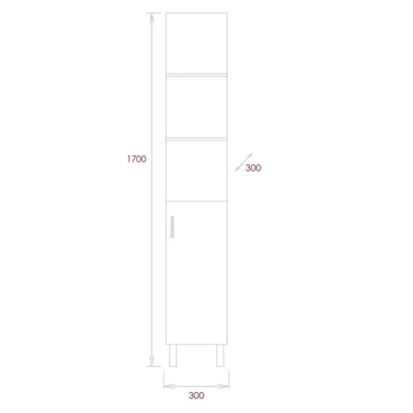 Шкаф-пенал Onika Тимбер 30.01, правый, цвет серый матовый / дуб сонома - фото 1