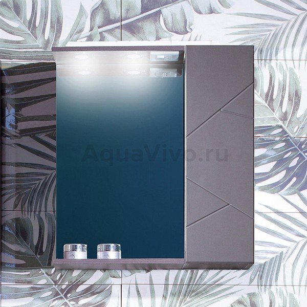 Мебель для ванной Бриклаер Кристалл 60, цвет ясень анкор темный / софт графит - фото 1