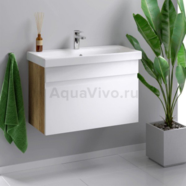 Мебель для ванной Aqwella Smart 80, цвет дуб балтийский / белый
