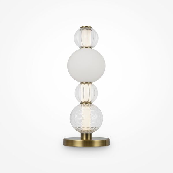Настольный светильник Maytoni Collar MOD301TL-L18G3K, арматура золото, плафон стекло прозрачное / белое