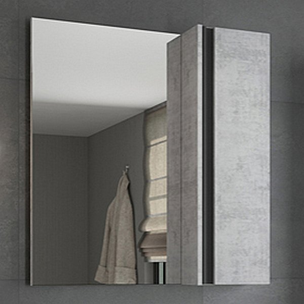 Шкаф-зеркало Comforty Эдинбург 75, цвет бетон светлый