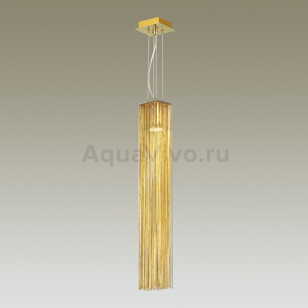 Подвесной светильник Odeon Light Luigi 4137/1, арматура  золото, плафон металл золото, 10х120 см - фото 1