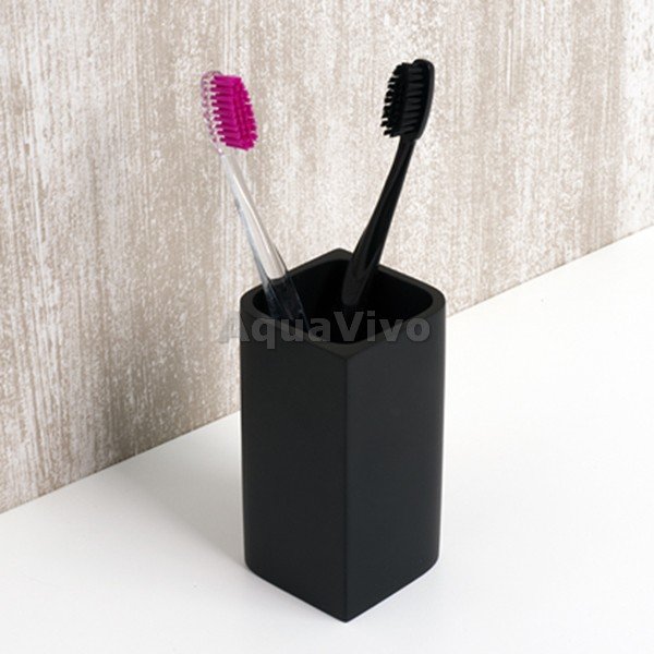 Стакан WasserKRAFT Elba K-2728 для зубных щеток, цвет черный - фото 1