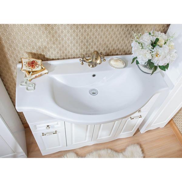 Мебель для ванной Бриклаер Анна 100, цвет белый, ручки бронза - фото 1