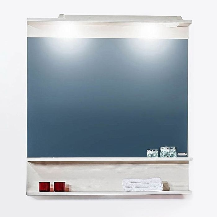 Зеркало Бриклаер Чили 90x90, с подсветкой, цвет светлая лиственница 