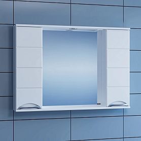 Шкаф-зеркало Санта Родос 100, с подсветкой, цвет белый - фото 1