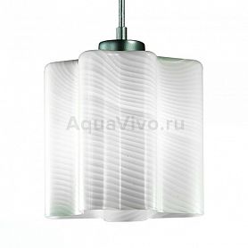 Подвесной светильник ST Luce Onde SL117.503.01, арматура металл, цвет серебро, плафон стекло, цвет белый кварцевый, прозрачный - фото 1