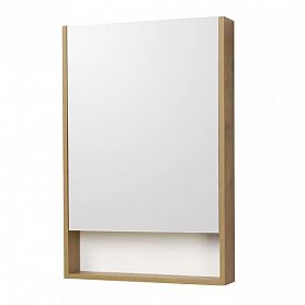 Шкаф-зеркало Акватон Сканди 55, цвет белый / дуб рустикальный - фото 1