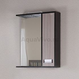 Шкаф-зеркало Оника Гамма 58.01, правый, с подсветкой, цвет венге луизиана / ясень шимо светлый - фото 1