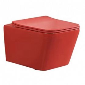 Унитаз SantiLine SL-5007 MR подвесной, безободковый, с сиденьем микролифт, цвет красный матовый - фото 1