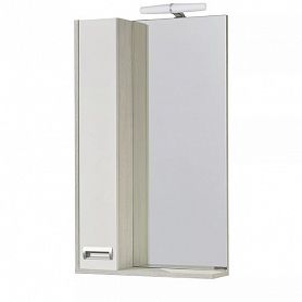 Шкаф-зеркало Акватон Бекка Pro 50, левый, с подсветкой, цвет белый / дуб сомерсет - фото 1