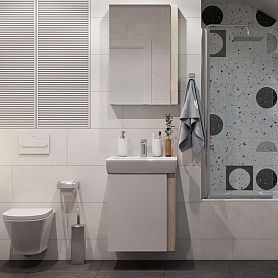 Мебель для ванной Акватон Кантри 50, цвет белый / дуб верона - фото 1