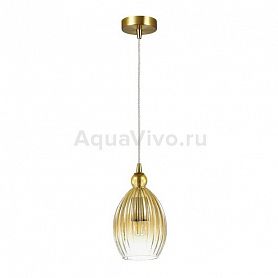Подвесной светильник Odeon Light Storzo 4712/1, арматура бронза, плафон стекло янтарное, 15х120 см - фото 1