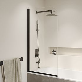 Шторка на ванну RGW Screens SC-109 B 70, стекло прозрачное, профиль черный - фото 1