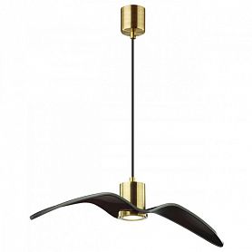 Подвесной светильник Odeon Light Birds 4900/1B, арматура бронза, плафон стекло черное - фото 1