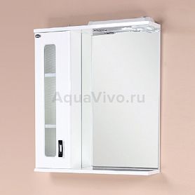 Шкаф-зеркало Оника Кристалл 67.02, левый, с подсветкой, цвет белый - фото 1