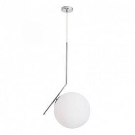 Подвесной светильник Arte Lamp Bolla-Unica A1922SP-1CC, арматура хром, плафон стекло белое, 30х30 см - фото 1