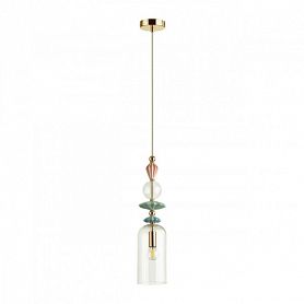 Подвесной светильник Odeon Light Bizet 4855/1, арматура золото, плафон стекло прозрачное - фото 1