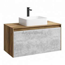 Мебель для ванной Aqwella Mobi 100, цвет дуб балтийский/бетон светлый - фото 1