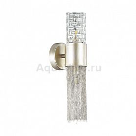 Бра Odeon Light Perla 4631/2W, арматура серебро, плафон стекло / металл прозрачное / серебристо-золотистый, 10х40 см - фото 1