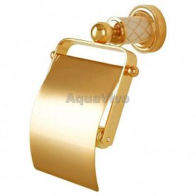 Держатель туалетной бумаги Boheme Murano 10901-G с крышкой, цвет золото - фото 1