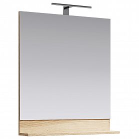 Зеркало Aqwella Фостер 70x80, с подсветкой, полкой, цвет дуб сонома - фото 1