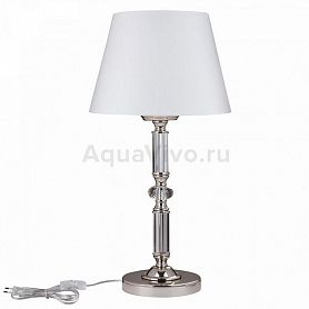 Интерьерная настольная лампа Maytoni Riverside MOD018TL-01CH, арматура цвет хром/прозрачный, плафон ткань/пвх, цвет белый - фото 1