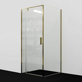 Душевой уголок WasserKRAFT Aisch WasserSchutz 55P20 90x80, стекло прозрачное, профиль золото матовое - фото 1