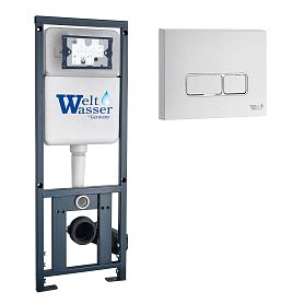 Инсталляция Weltwasser Marberg 410 SE WT для подвесного унитаза, с белой кнопкой смыва 410 SE GL-WT - фото 1