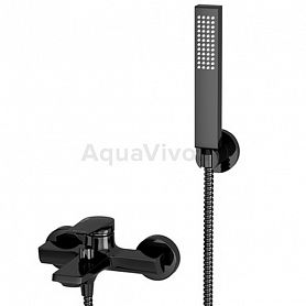 Смеситель WasserKRAFT Glan 6601 для ванны с душем, цвет черный глянец - фото 1