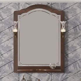 Зеркало Опадирис Лоренцо 80x105, с полкой, цвет светлый орех - фото 1