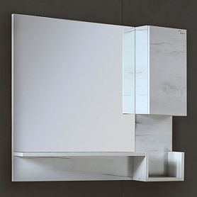 Шкаф-зеркало Оника Санторини 80.00, цвет дуб белый крафт - фото 1