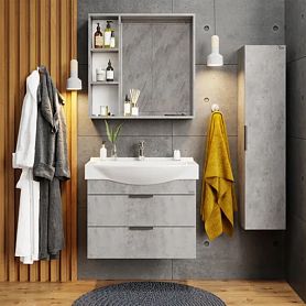 Мебель для ванной Оника Девис 80.13, цвет бетон чикаго - фото 1