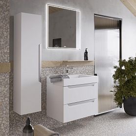 Мебель для ванной Aqwella Cube 70, с 2 ящиками, цвет белый матовый - фото 1