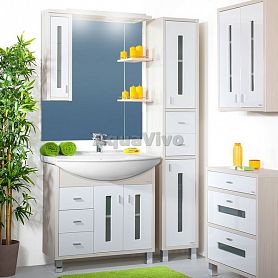 Мебель для ванной Бриклаер Бали 85, цвет светлая лиственница - белый - фото 1
