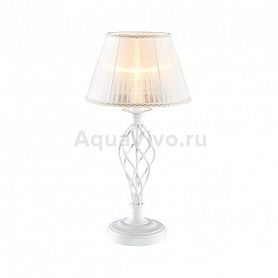 Интерьерная настольная лампа Citilux Ровена CL427810, арматура белая, плафон ткань белая, 18х18 см - фото 1