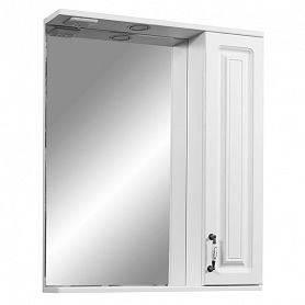 Шкаф-зеркало Stella Polar Кармела 65/С, правый, с подсветкой, цвет ольха белая - фото 1