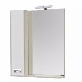 Шкаф-зеркало Акватон Бекка Pro 70, левый, с подсветкой, цвет белый / дуб сомерсет - фото 1