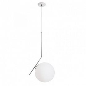Подвесной светильник Arte Lamp Bolla-Unica A1921SP-1CC, арматура хром, плафон стекло белое, 25х25 см - фото 1