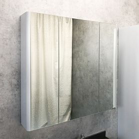 Шкаф-зеркало Comforty Сорренто 90, цвет светло-серый - фото 1