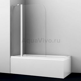 Шторка на ванну WasserKRAFT Leine 35P02-110 110x140, стекло прозрачное, профиль серебристый - фото 1
