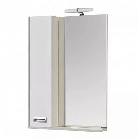 Шкаф-зеркало Акватон Бекка Pro 60, левый, с подсветкой, цвет белый / дуб сомерсет - фото 1