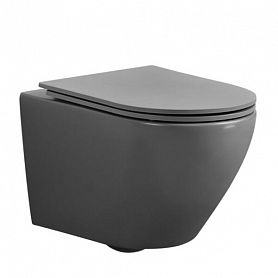 Унитаз Abber Bequem AC1101 MG подвесной, безободковый, с сиденьем микролифт, цвет серый матовый - фото 1