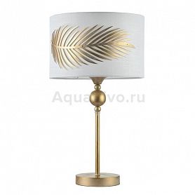 Интерьерная настольная лампа Maytoni Farn H428-TL-01-WG, арматура цвет золото, плафон/абажур ткань, цвет белый/желтый - фото 1