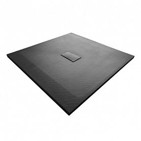 Поддон для душа WasserKRAFT Elbe 74T19 100x100, стеклопластик (SMC), цвет черный - фото 1